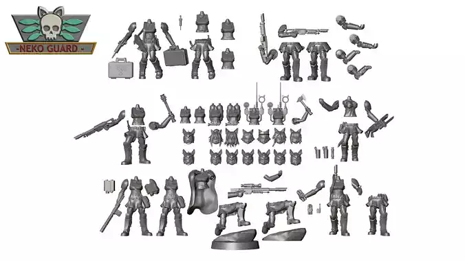 Neko Guard - Killteam Specialist Upgrade Set 3D print model