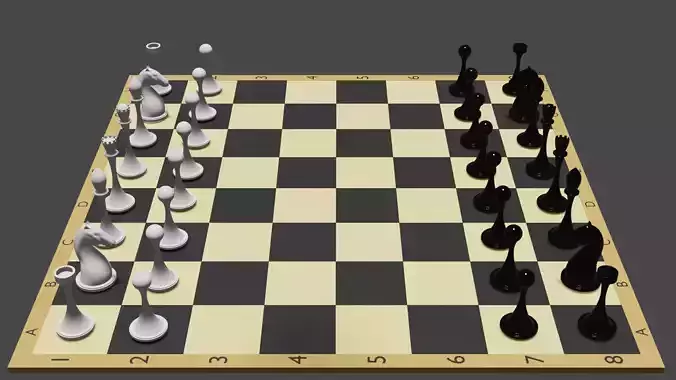 chess board with pieces