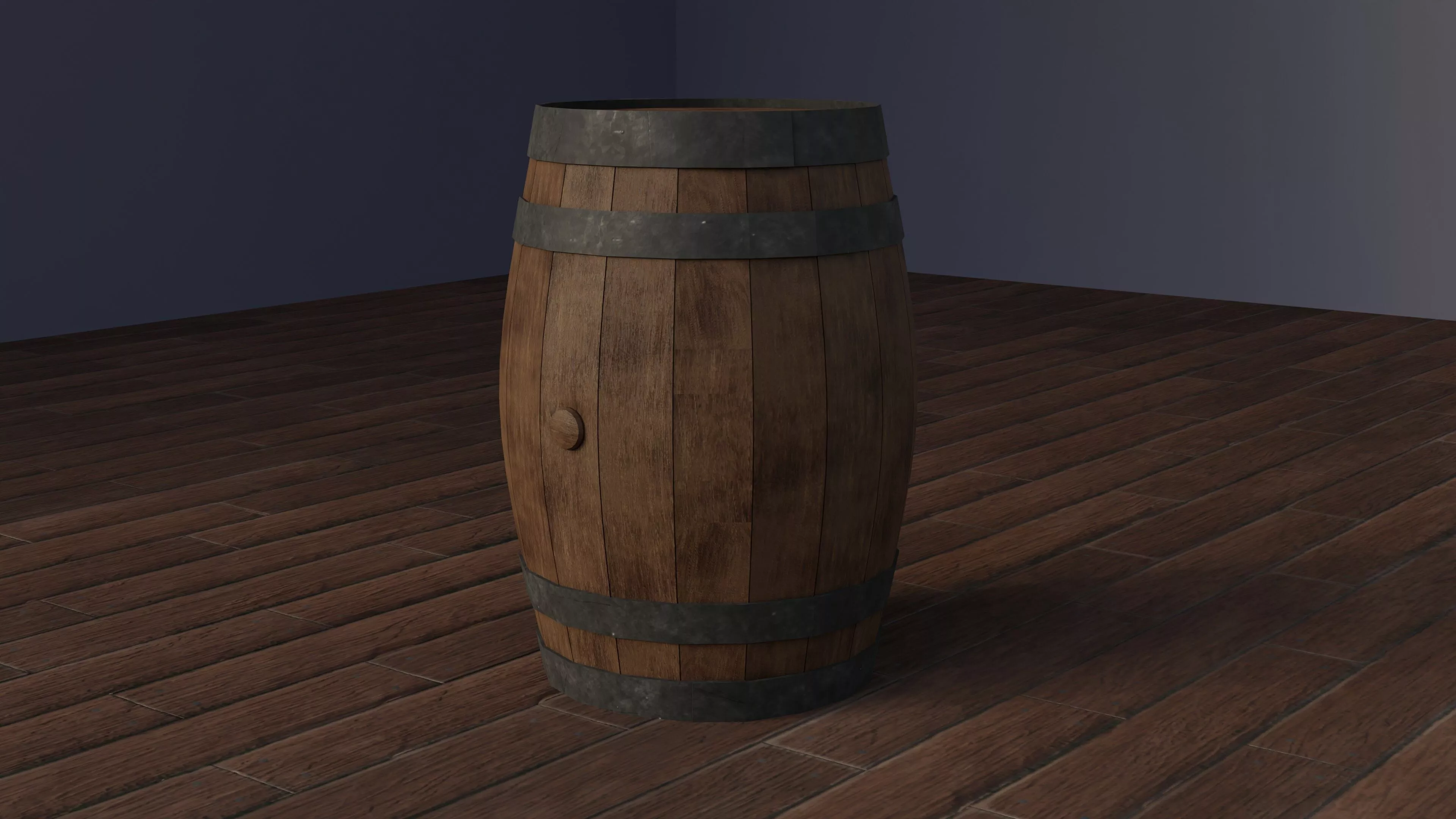 Barrel wooden Free low-poly 3D model