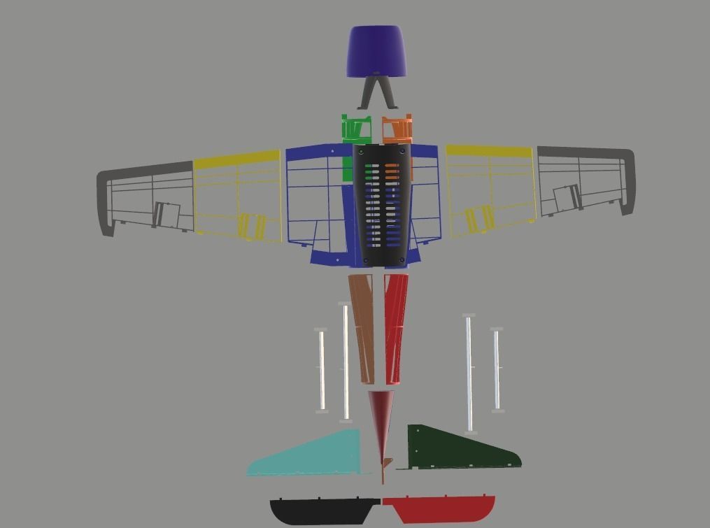 HellCat V3 RC Ready Aircraft 1000MM 3D print model_12