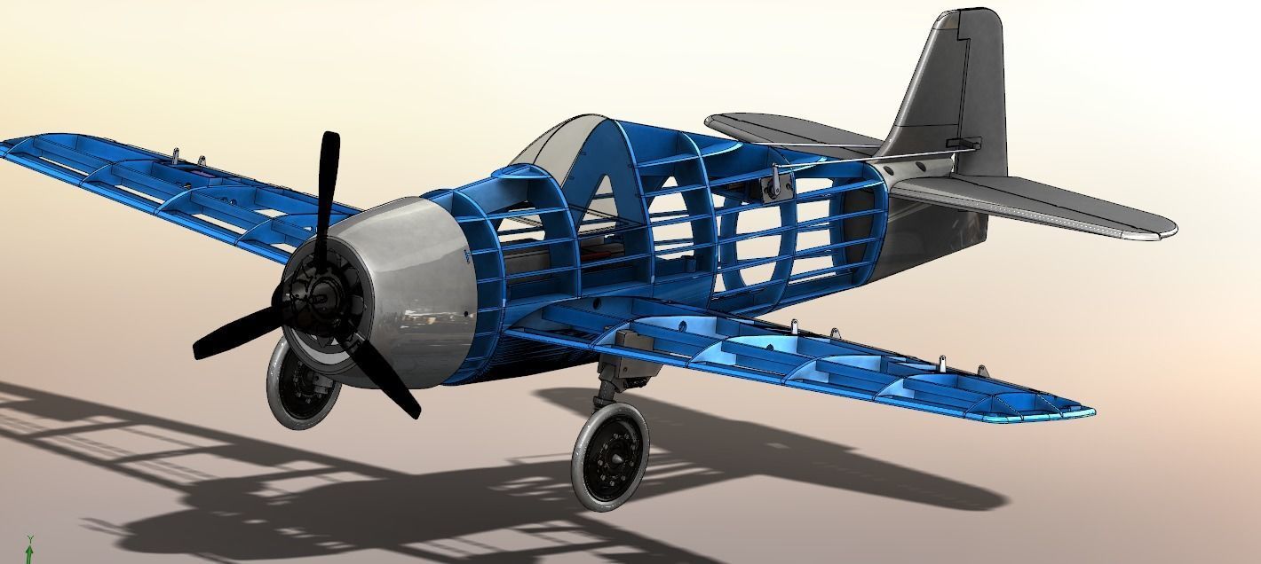 HellCat V3 RC Ready Aircraft 1000MM 3D print model_23