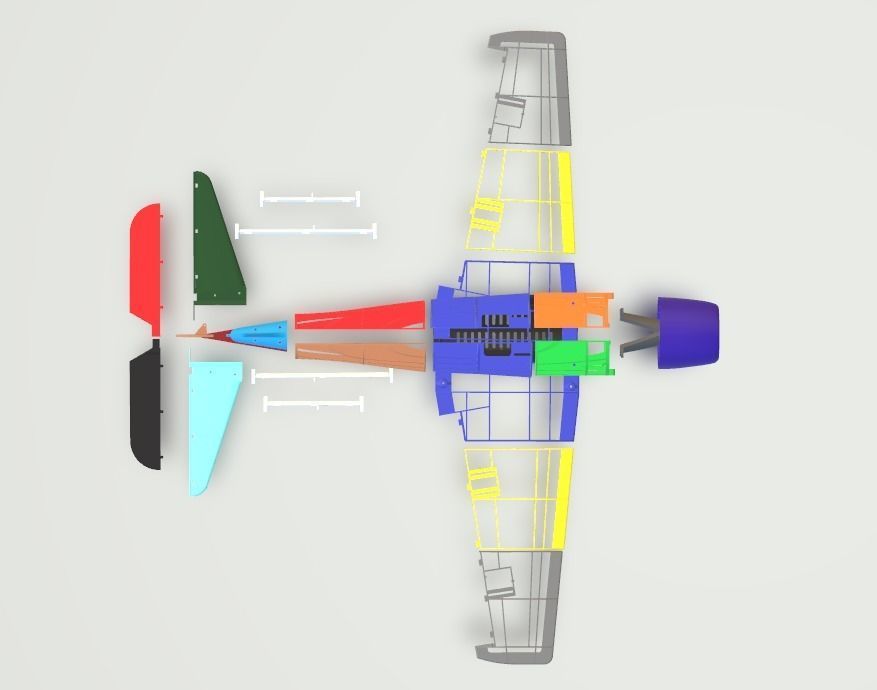 HellCat V3 RC Ready Aircraft 1000MM 3D print model_10