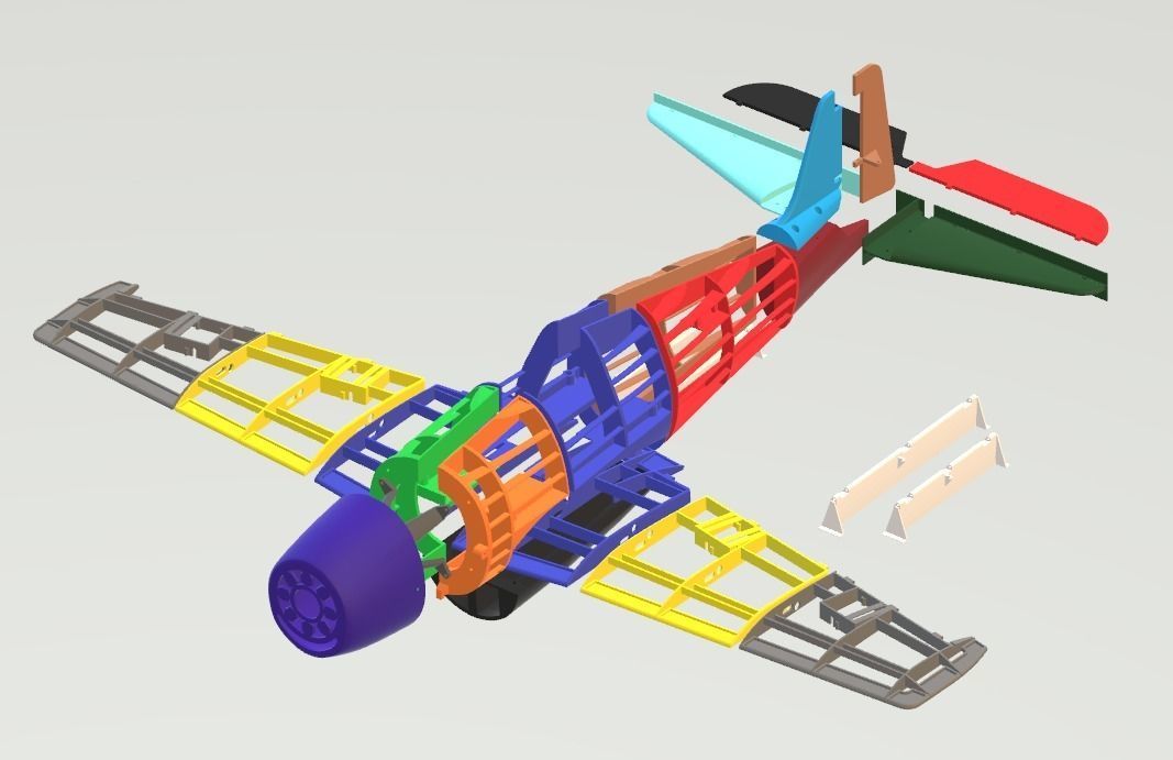 HellCat V3 RC Ready Aircraft 1000MM 3D print model_11