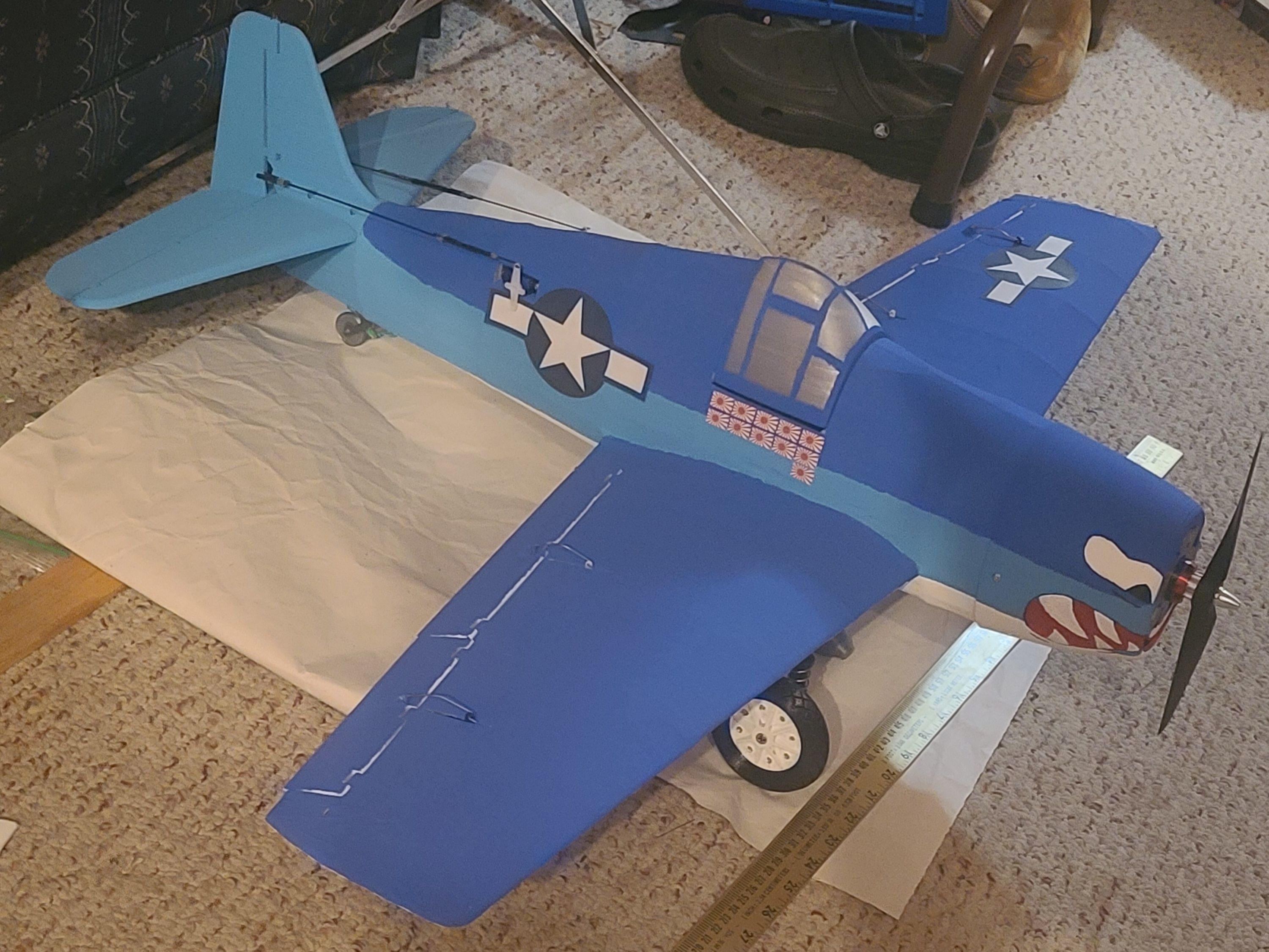HellCat V3 RC Ready Aircraft 1000MM 3D print model_5