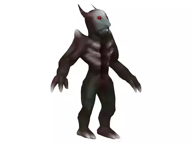 Monster animated demon with eyes Low-poly 3D model