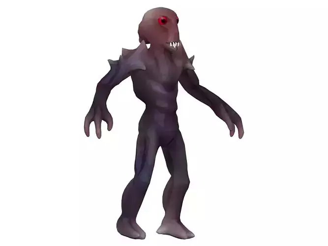 Monster undead creature with eyes Low-poly 3D model