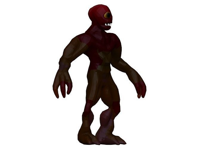 Monster humanoid creature with arms and legs Low-poly 3D model