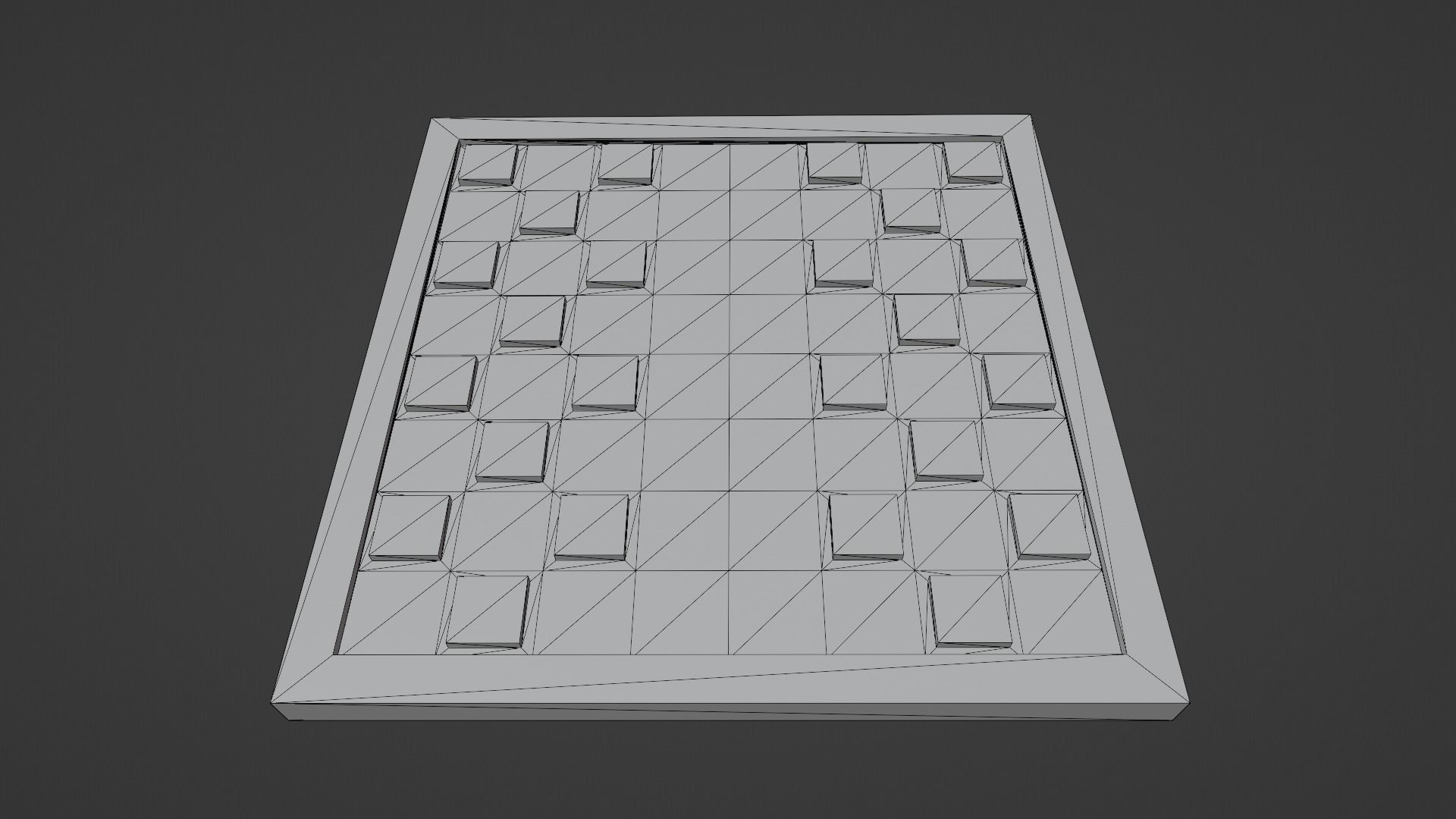Voxel Checkers Low-poly 3D model_8