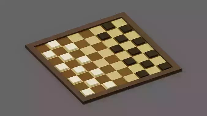Voxel Checkers Low-poly 3D model Voxel Checkers Low-poly 3D model