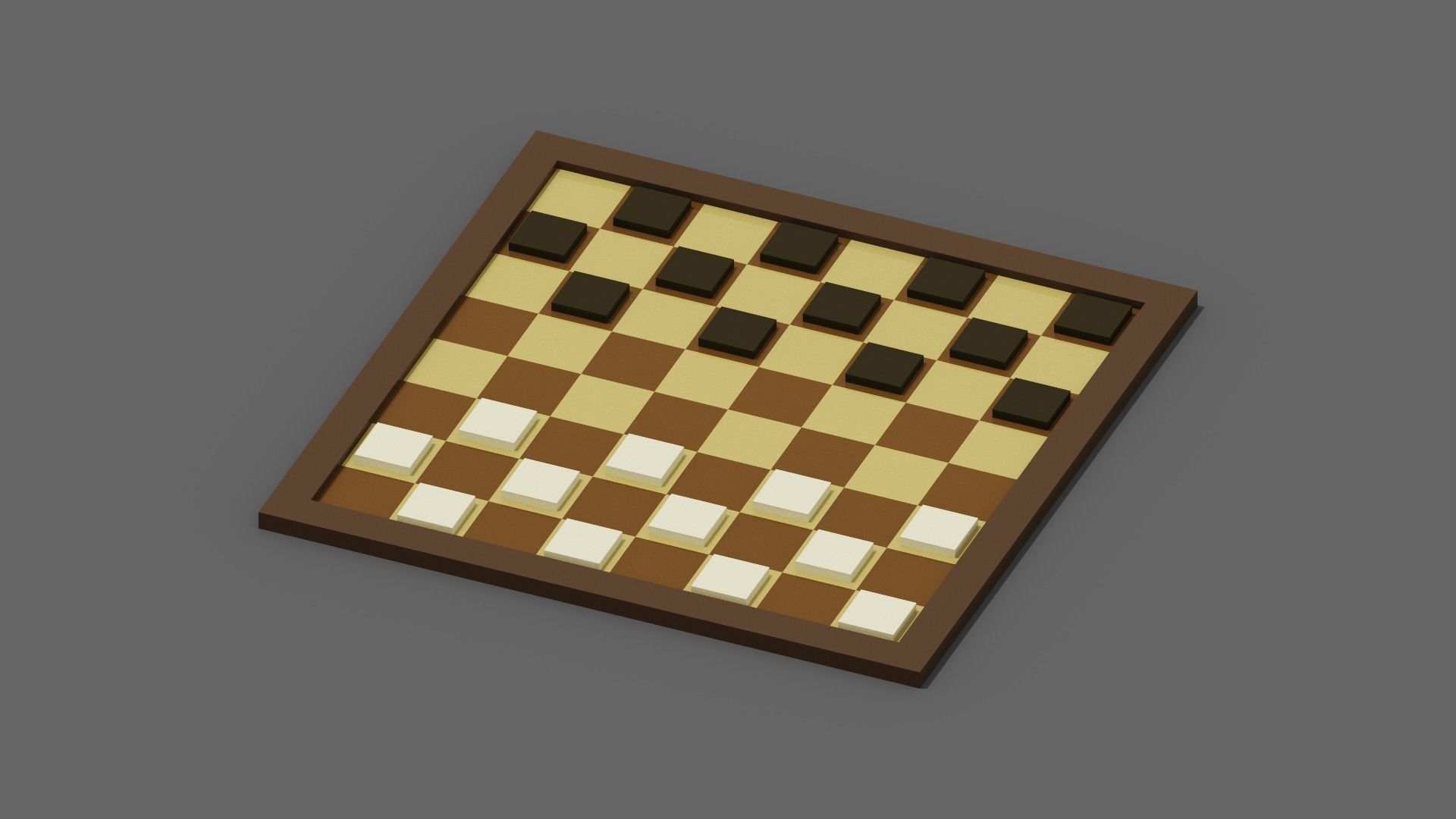 Voxel Checkers Low-poly 3D model_22