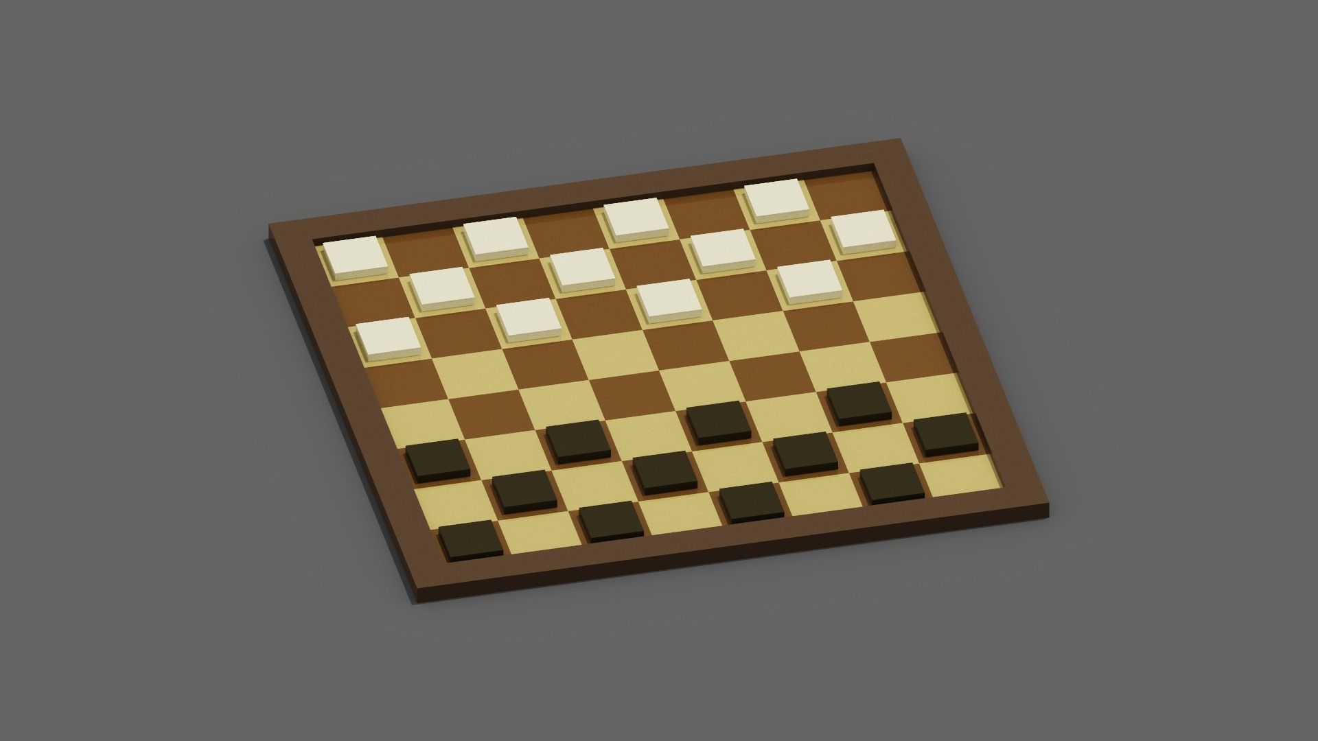 Voxel Checkers Low-poly 3D model_13