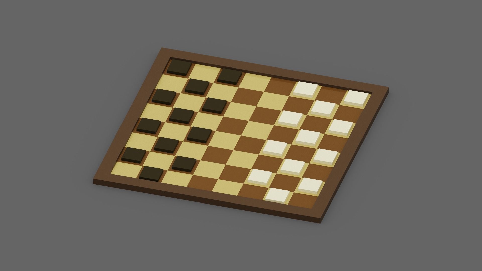 Voxel Checkers Low-poly 3D model_18