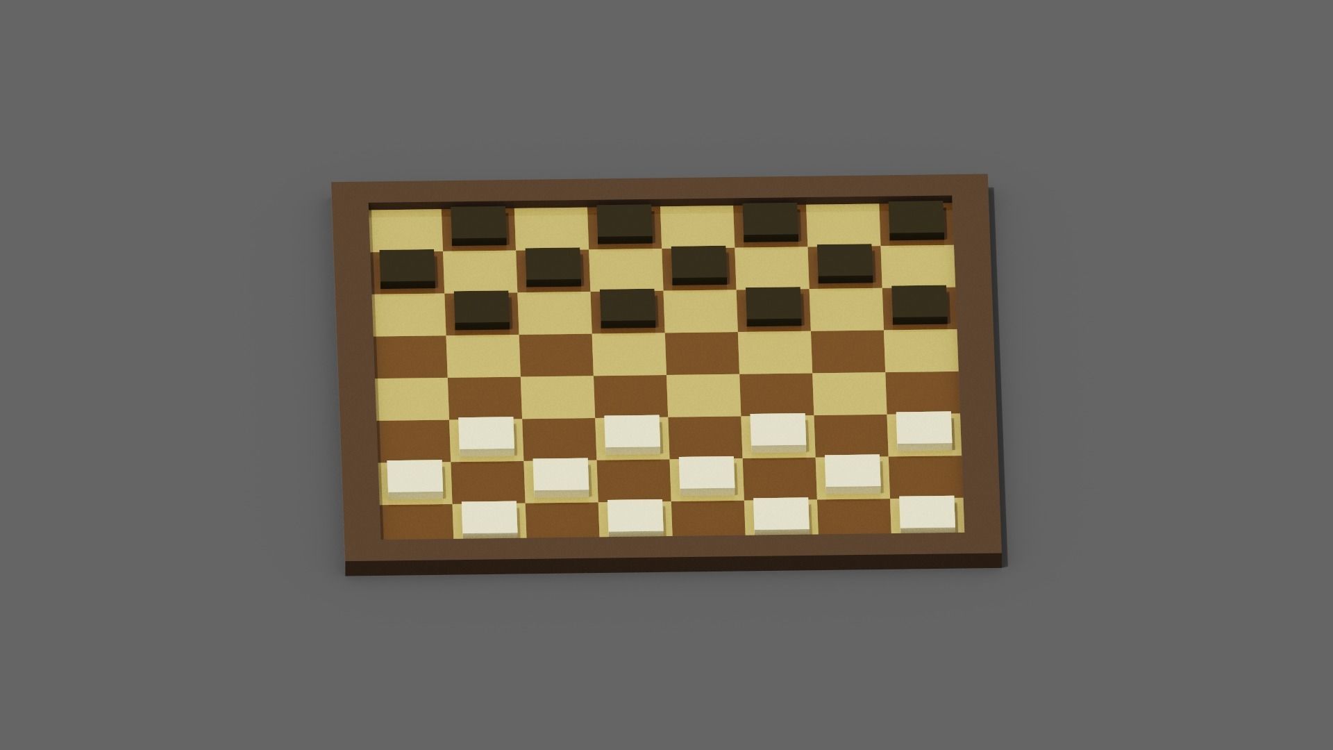 Voxel Checkers Low-poly 3D model_21