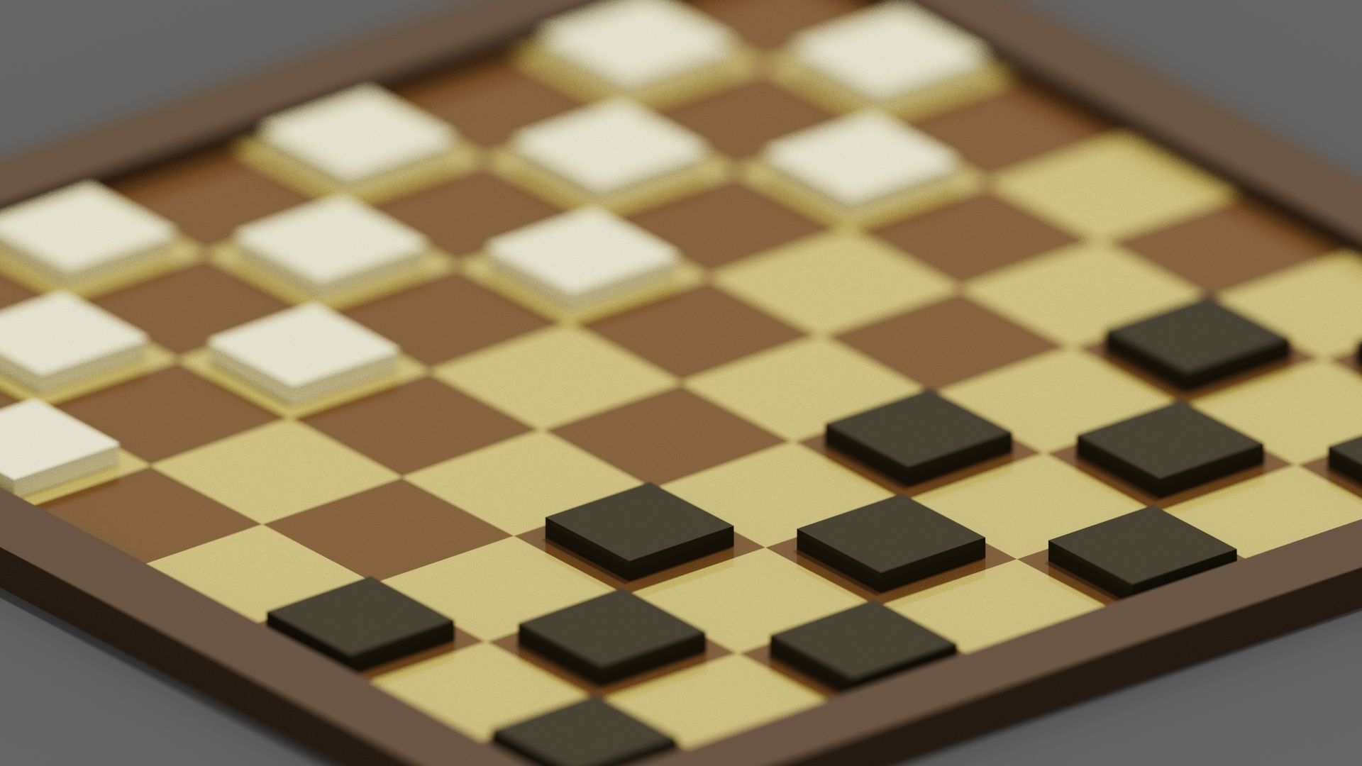 Voxel Checkers Low-poly 3D model_1
