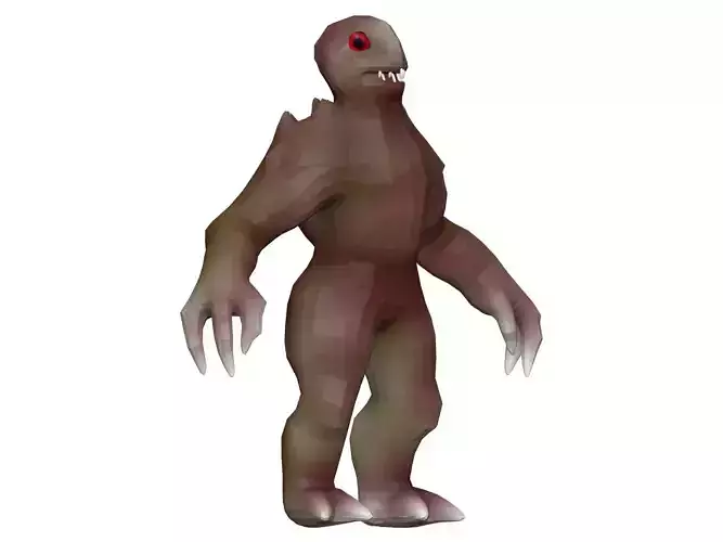 Monster with eyes and claws Low-poly 3D model