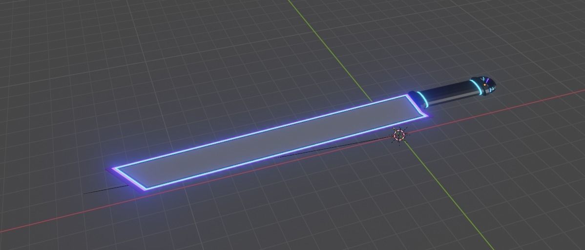 Sword Sci-Fi knife roboting energy robot Low-poly 3D model_6