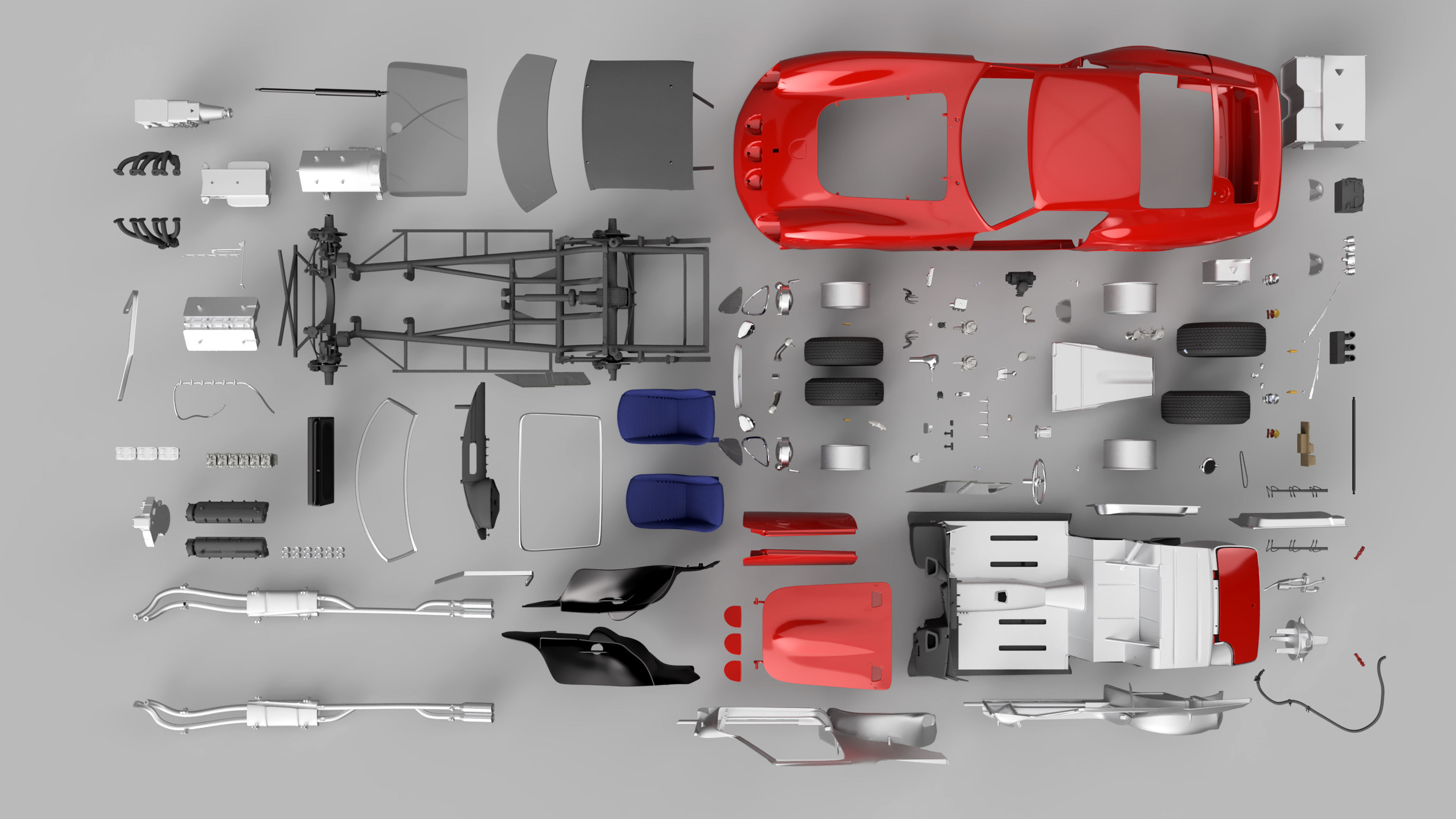 Ferrari 250 GTO - Car Kit - Base Kit 3D print model_2