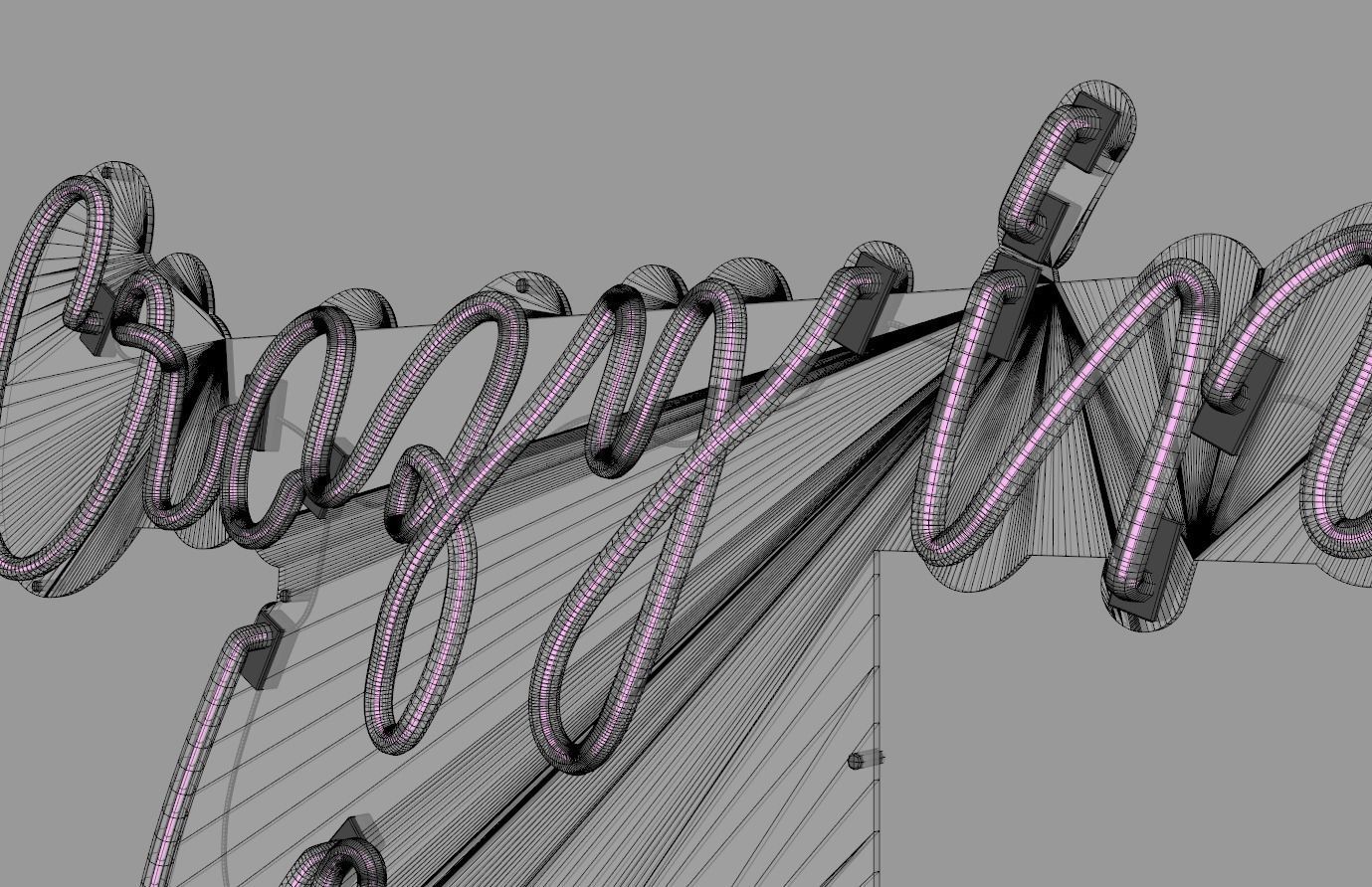 Crazy in Love - Neon Sign 3D model_8