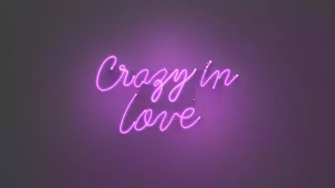 Crazy in Love - Neon Sign 3D model