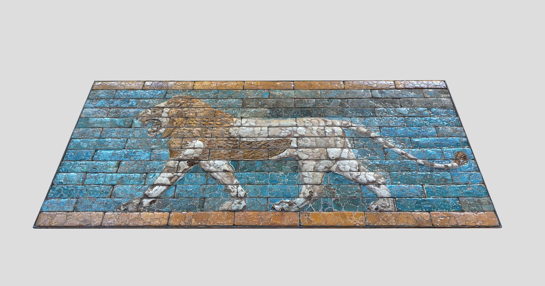 Babylonian lion-relief- Ishtar Gate Low-poly 3D model_7