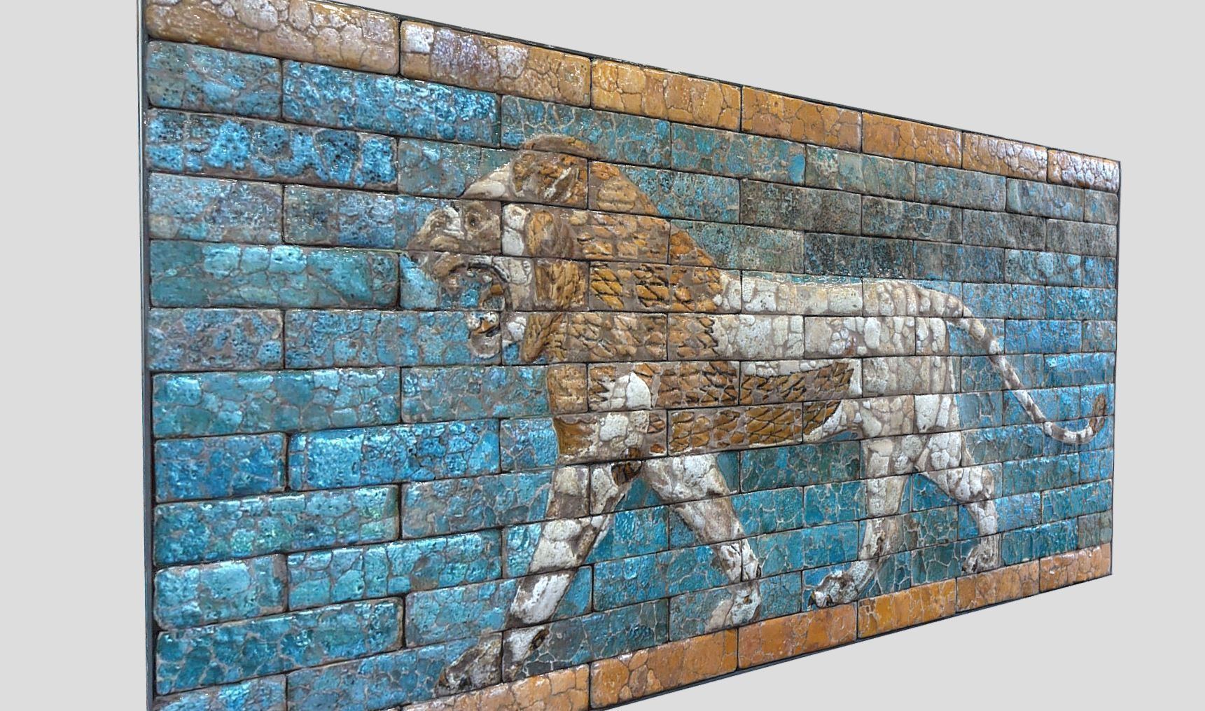 Babylonian lion-relief- Ishtar Gate Low-poly 3D model_5