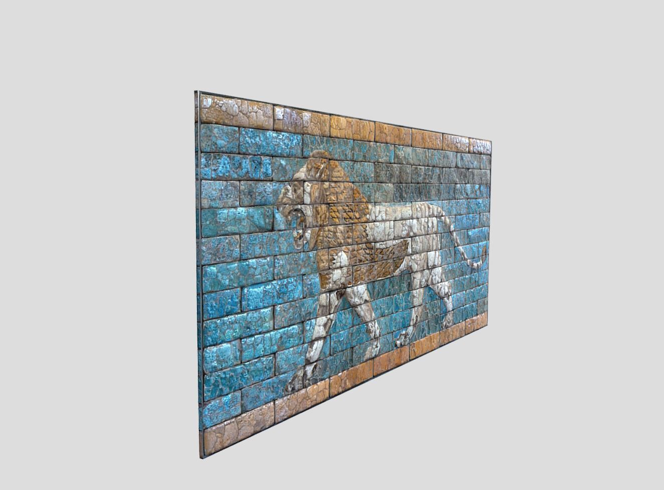 Babylonian lion-relief- Ishtar Gate Low-poly 3D model_6