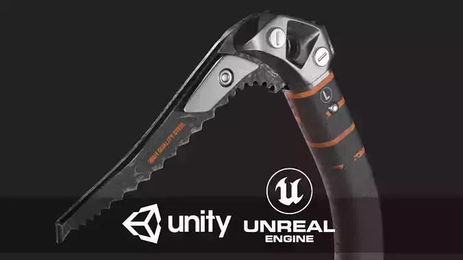 Ice Climbing Axe Low-poly 3D model