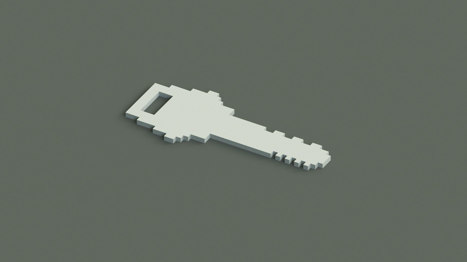 Voxel Key Low-poly 3D model_9