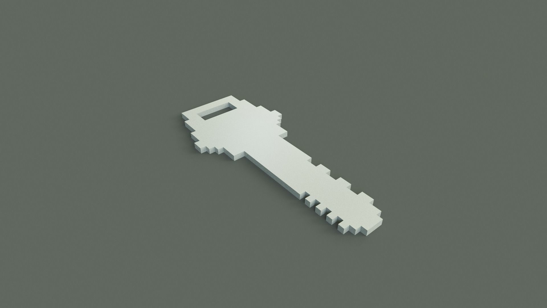 Voxel Key Low-poly 3D model_16