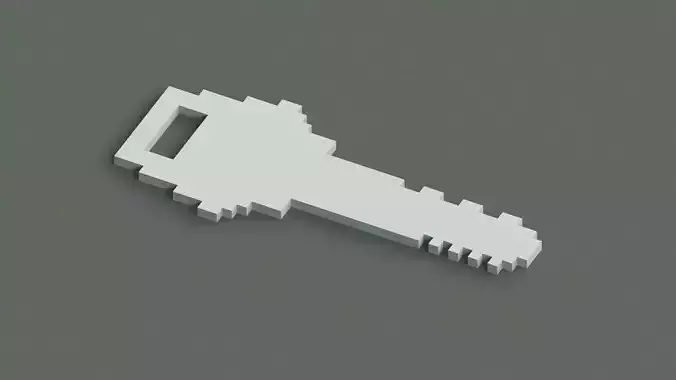 Voxel Key Low-poly 3D model