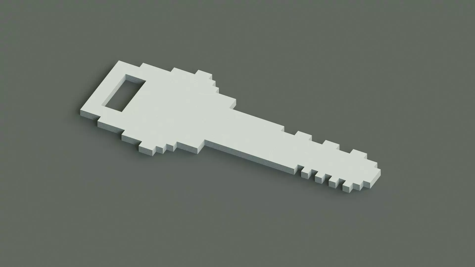 Voxel Key Low-poly 3D model_0