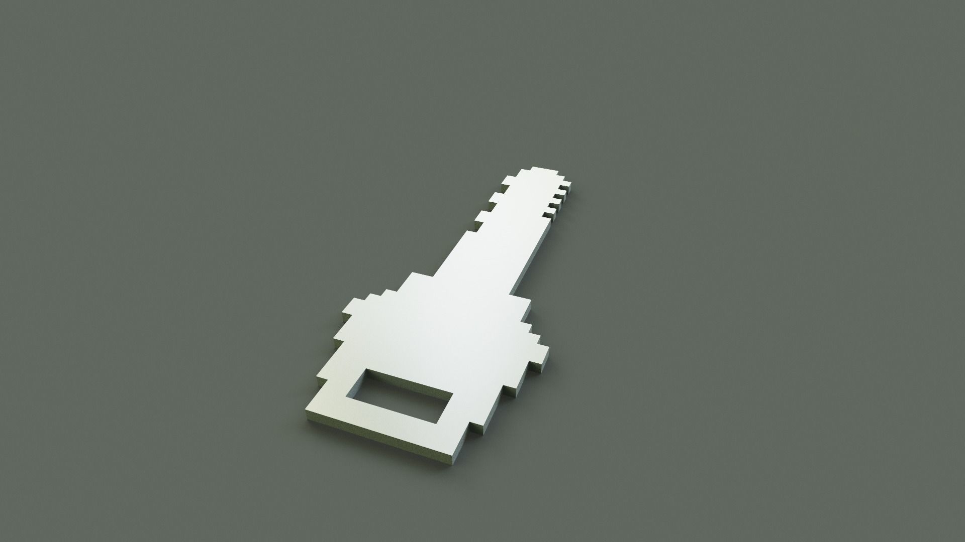 Voxel Key Low-poly 3D model_6