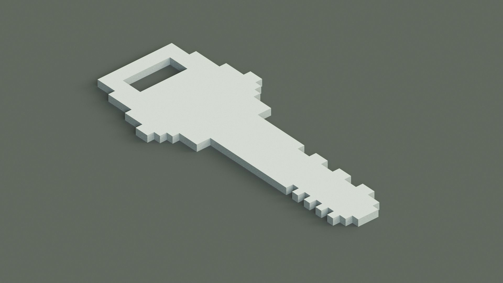 Voxel Key Low-poly 3D model_1