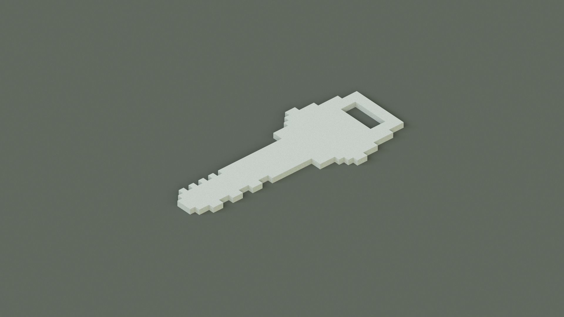 Voxel Key Low-poly 3D model_10
