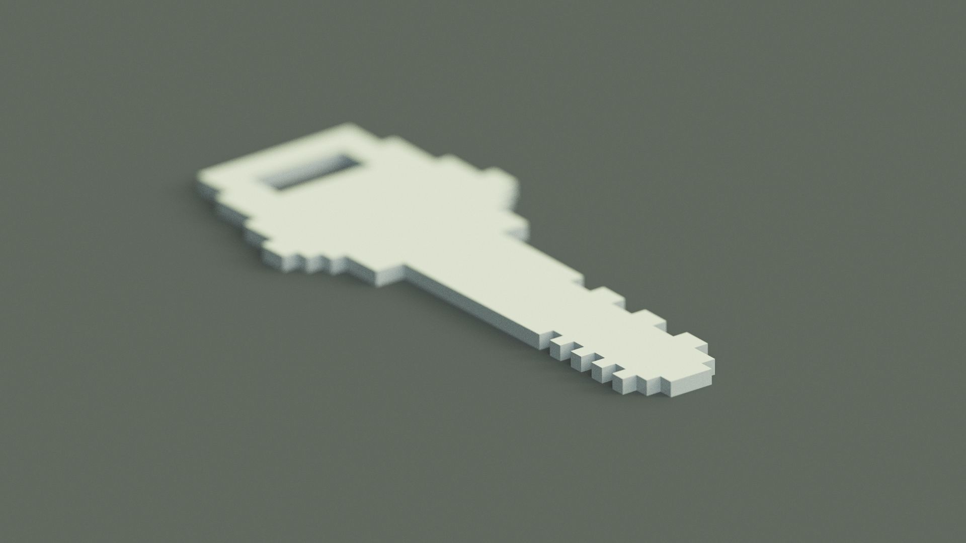 Voxel Key Low-poly 3D model_5