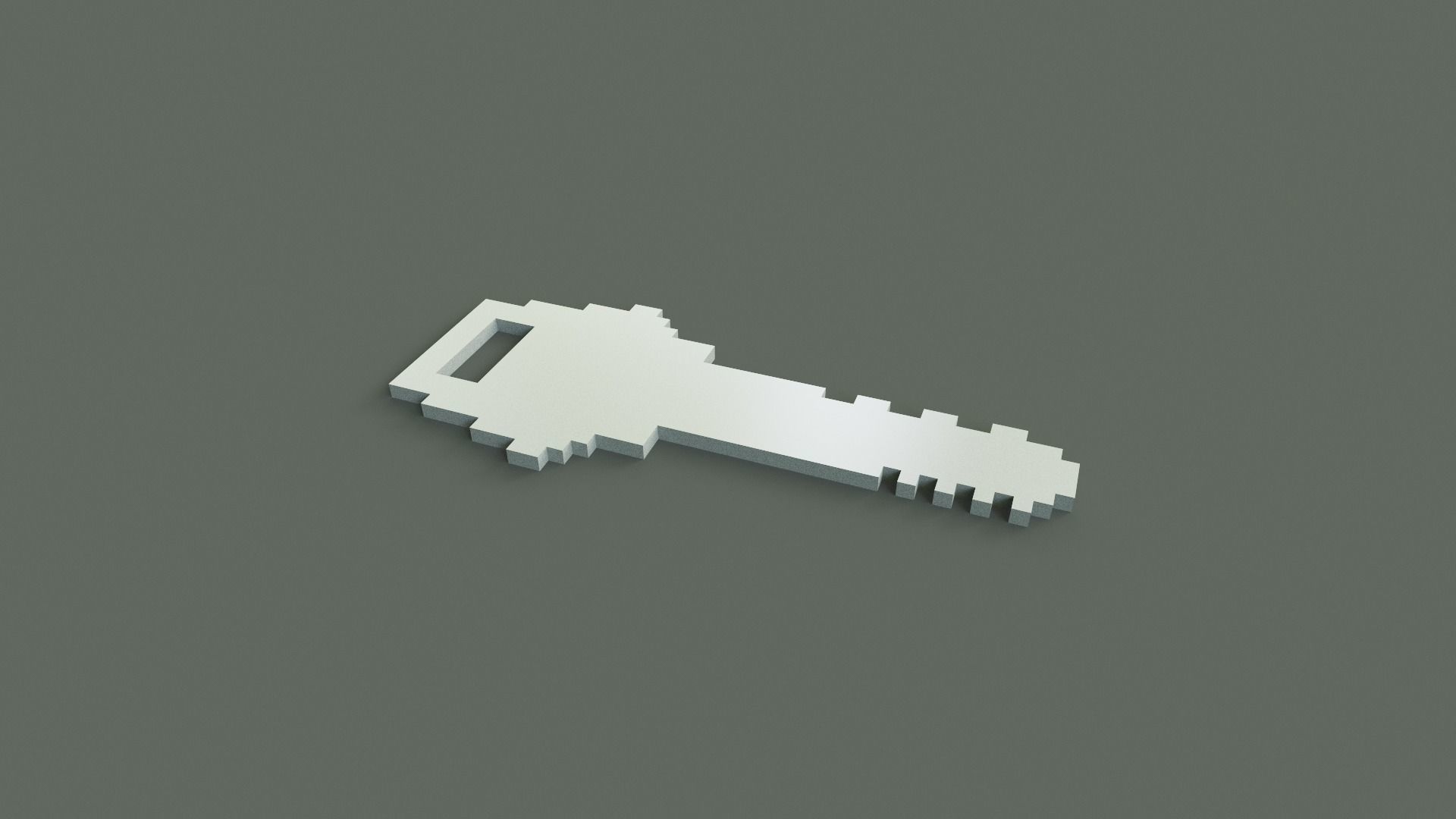 Voxel Key Low-poly 3D model_2