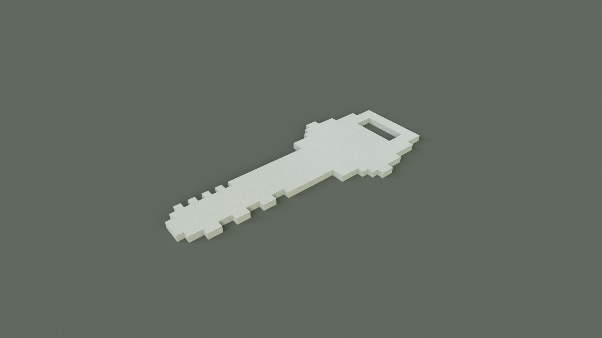 Voxel Key Low-poly 3D model_3