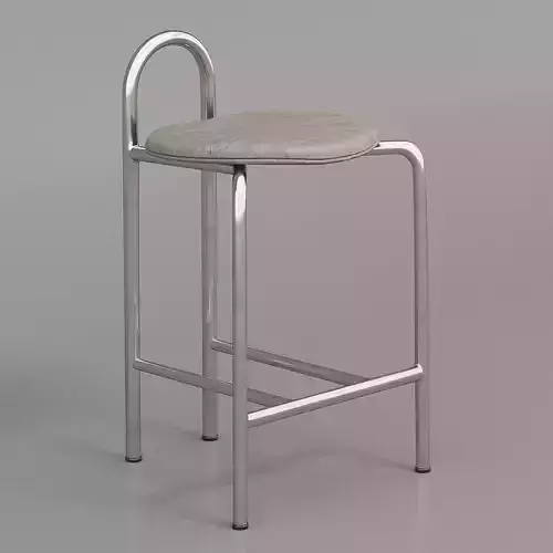 MICHELLE-Stool-SP01 stool with metal frame and wooden seat