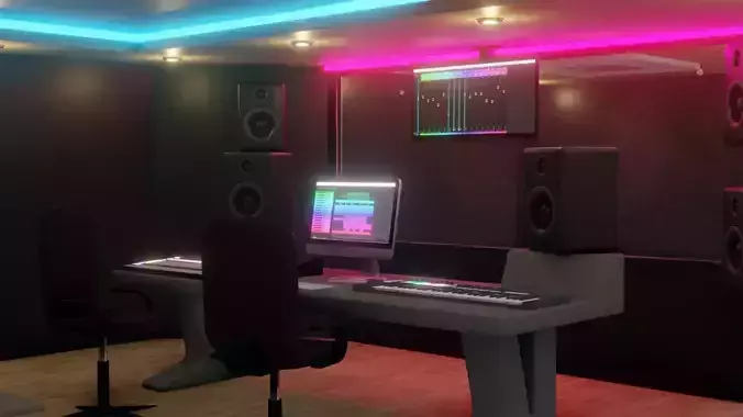 Recording Studio - Low Poly - Game Ready - PBR
