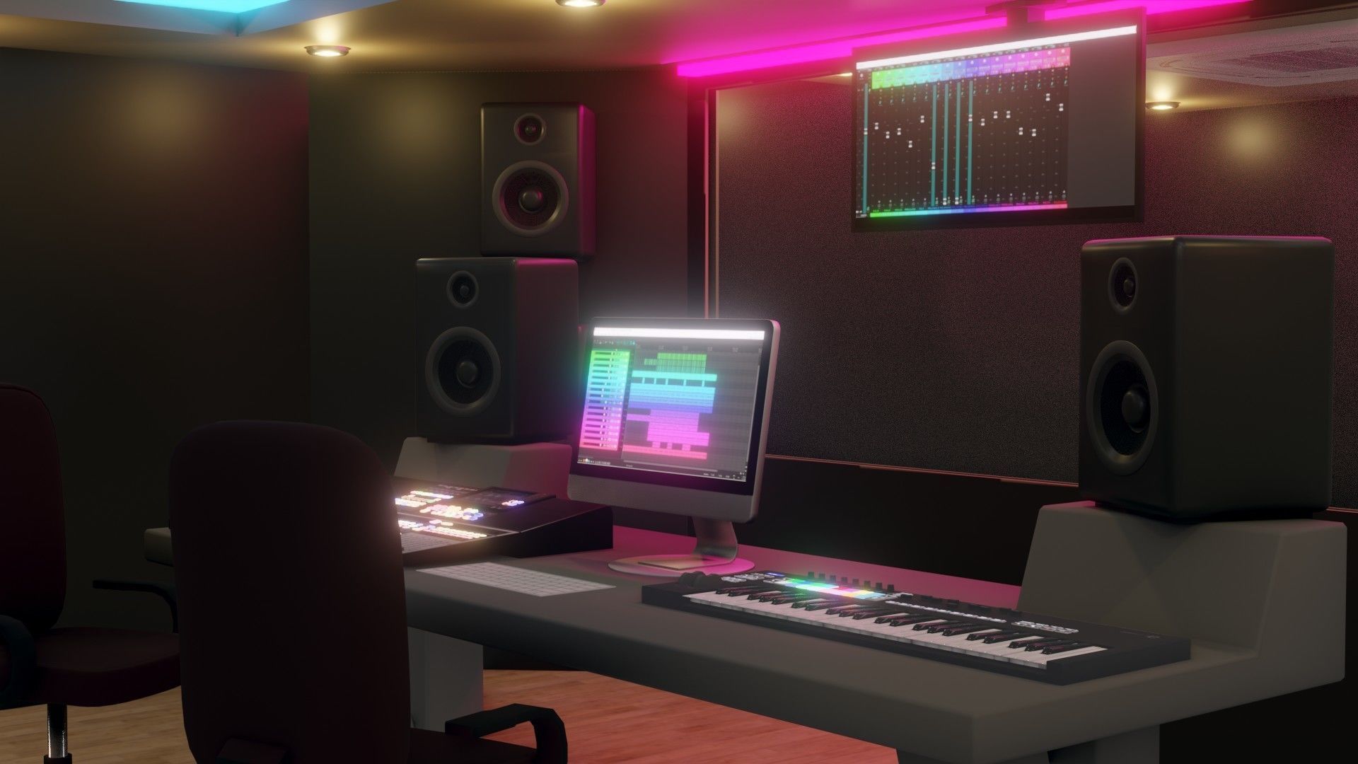 Recording Studio - Low Poly - Game Ready - PBR Low-poly 3D model_8