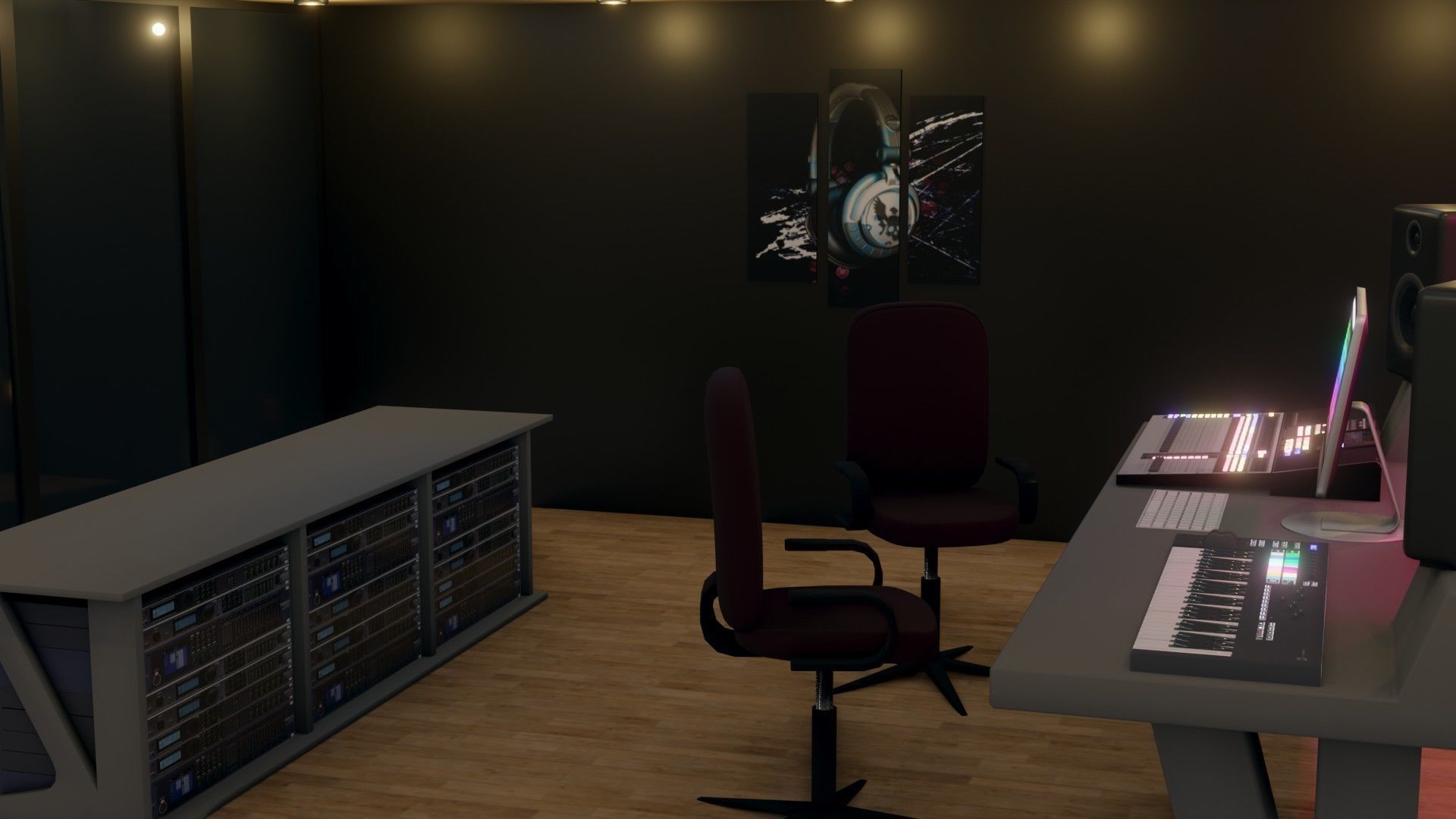 Recording Studio - Low Poly - Game Ready - PBR Low-poly 3D model_9