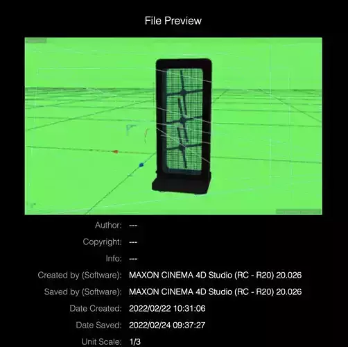 Hologram two meters stand black box animated -three holograms 3D model
