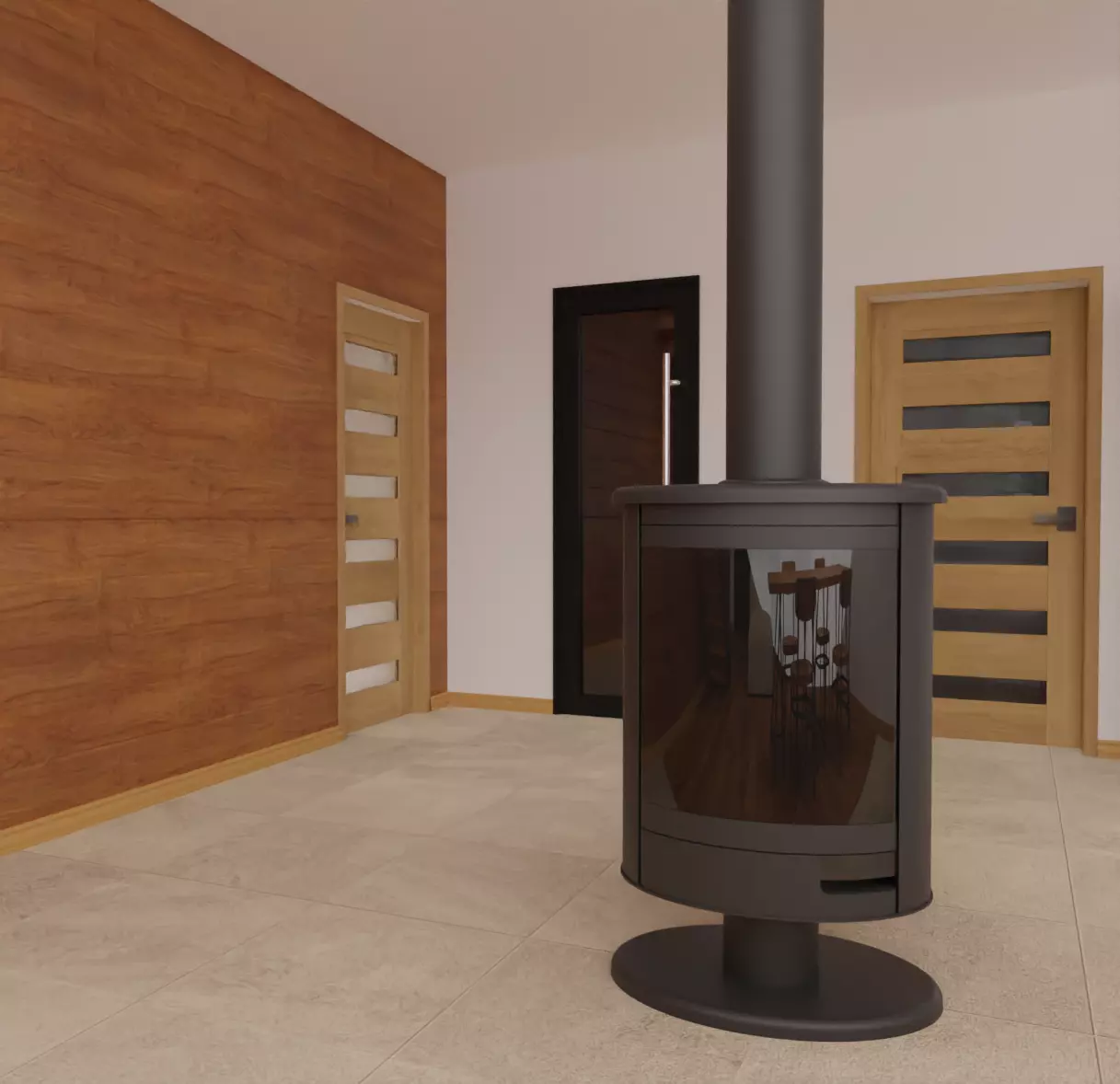 Fireplace wood burning stove Free 3D model