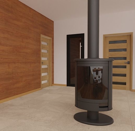 Fireplace wood burning stove Free 3D model