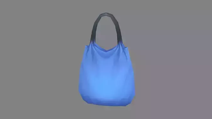 cartoon blue tote bag - shopping bag