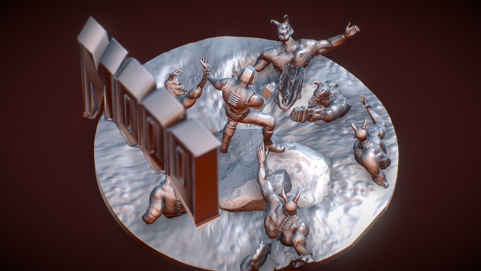 Doom 1 Box Cover Classic Diorama Printable 3D print model_8