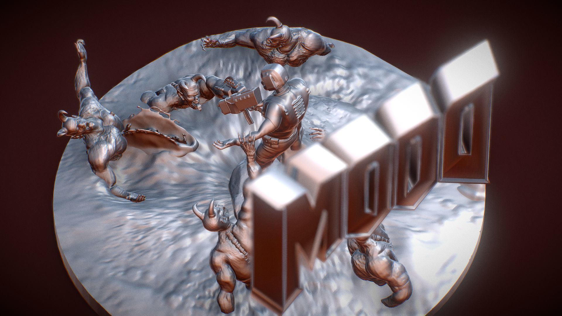 Doom 1 Box Cover Classic Diorama Printable 3D print model_3