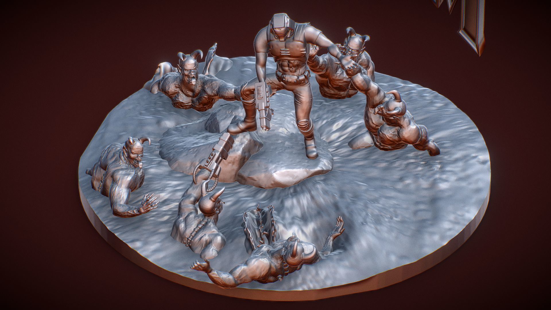 Doom 1 Box Cover Classic Diorama Printable 3D print model_7