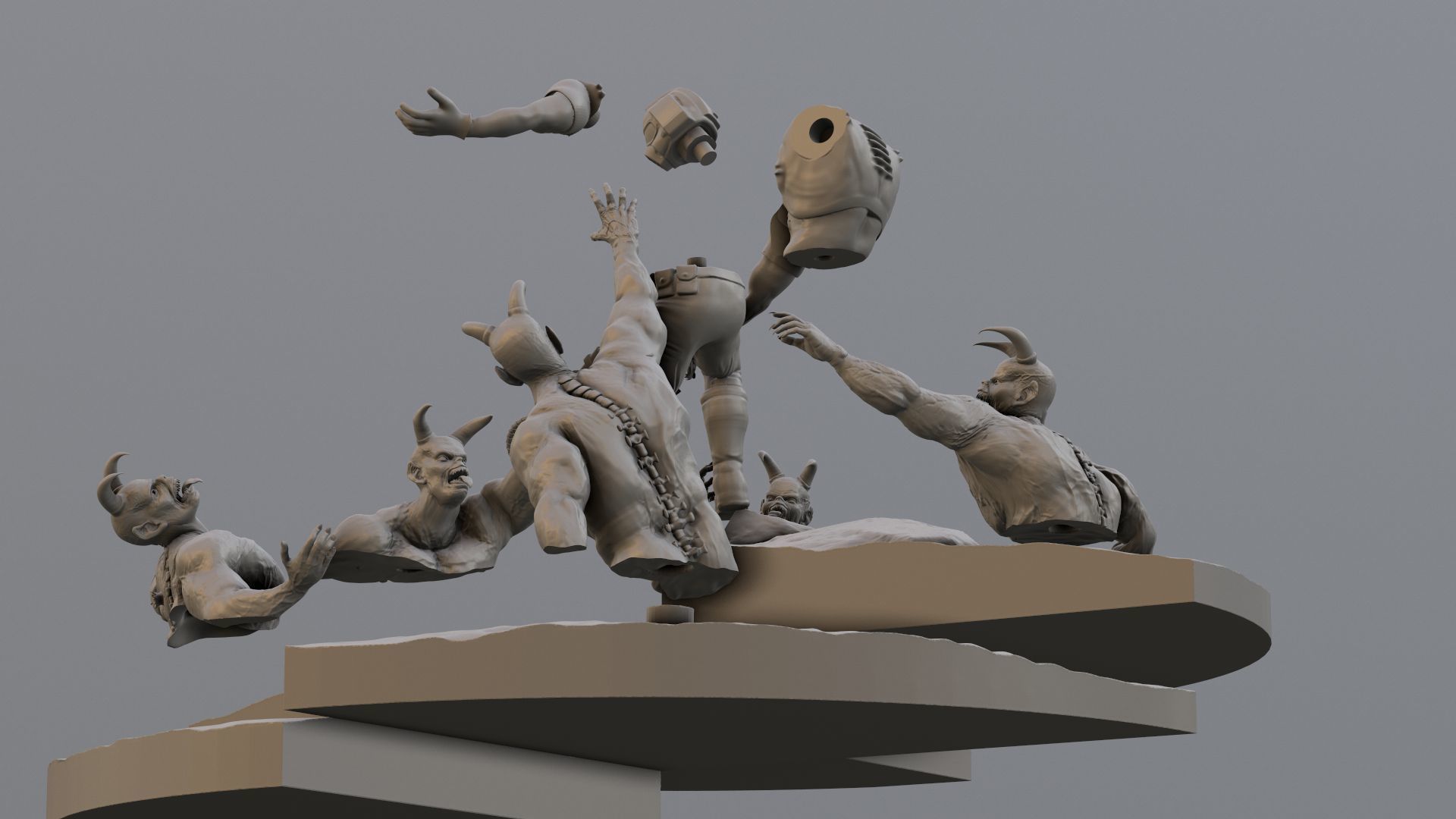 Doom 1 Box Cover Classic Diorama Printable 3D print model_21