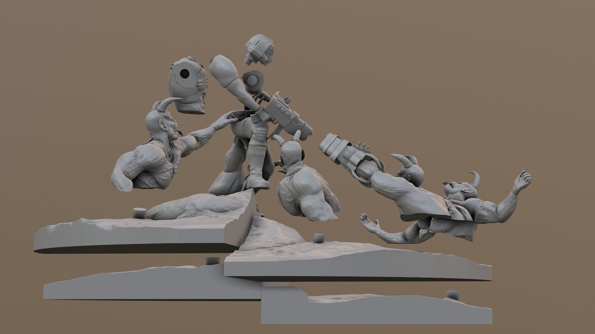 Doom 1 Box Cover Classic Diorama Printable 3D print model_19